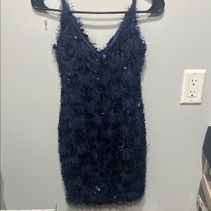 Darling Blue Bodycon Mini Dress V-Neck Sleeveless